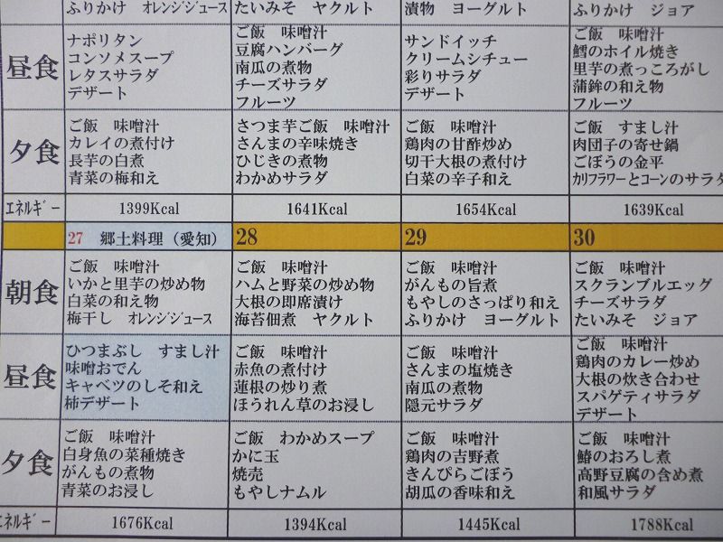 老人ホーム入居者ごはんメニュー